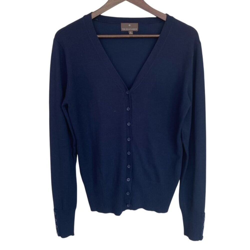Fenn Wright Manson Navy Button Front Cardigan - Xl - image 1